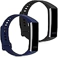 kwmobile 2x Cinturino TPU Silicone Fibbia Compatibile con Huawei Band 2 / Band 2 Pro Cinturino - Cinturini 16-22 cm nero/blu 