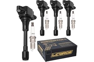 LCWRGS Set of 4 Ignition Coil Pack and Spark Plugs Fits for 2007 2008 2009 2010 2011 2012 2013 Nissan Altima Versa Sentra Rogue Cube NV200 2.5 1.8 1.6 2.0 L4 Spark Plugs Coil Packs Replaces# UF549 & 9029