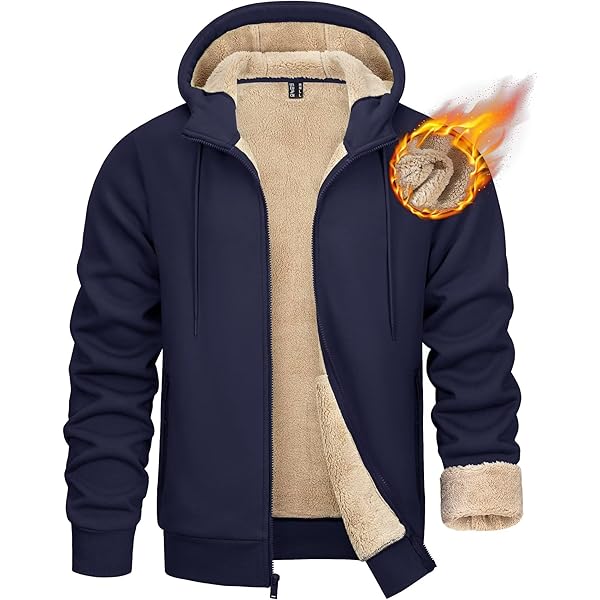 Tansozer Sweatjack voor Heren Gevoerde Zip Hoodie met Capuchon Fleecejack Warme Pluche Jack Sherpa Sweater Winter Vrijetijdsjack, Lichtgrijs, M Tansozer Sweatjack voor Heren Gevoerde Zip Hoodie met Capuchon Fleecejack Warme Pluche Jack Sherpa Sweater Winter Vrijetijdsjack, Lichtgrijs, M