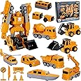 Pipihome 35PCS Constructo Modular Transforming Toy Set, Magnetic Transform Engineering Car Assembled Toy, Magnetic Building Blocks Tiles Construction Vehicles Transformer Robot Toy Car Gifts for Kids