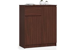 AKORD Cassettiera K80 con 2 ante e 1 cassetto | Mobiletti Ingresso Bagno | Armadio Cameretta | Comodino | Design moderno | L80 x H99 x P40 cm, peso 34 kg | Wengé