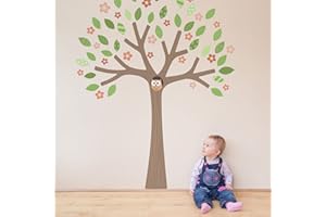 STICKERSCAPE Woodland Tree with Blossom (Spring Edition) Wall Sticker