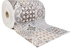 Giuri Tessuti - PASSATOIA per Cucina in Vinile - Tappeto Runner Antiscivolo e Lavabile in PVC - Largo 50 cm (280 CM, WINTER TILES)