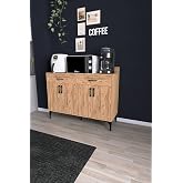 DF14103 Kahve K&ouml;şesi Dolabı &Ccedil;ok Ama&ccedil;lı Mutfak Konsolu &Ccedil;ekmeceli Kapaklı Mutfak Dolabı Coffee Bar Atlantik &Ccedil;am