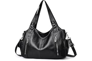 Mabecol Borsa Shopper Donna PU Grande Capacità Elegante Vintage Tote Rigida a Mano e a Spalla con Tracolla Regolabile per Lavoro Ufficio Università Quotidiana