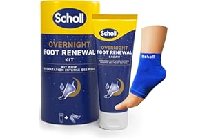 ‎DR. SCHOLL'S Scholl Overnight Fußpflege-Set, Fußpflege Creme 60ml, wiederverwendbare Gel-Fersensocken 1 Paar - bei trockenen Füße, sichtbare Ergebnisse in 1 Nacht, enthält 5% Urea, Shea Butter und Kokosnussöl
