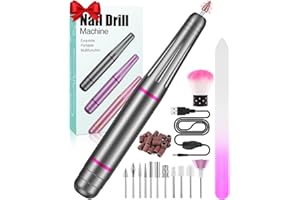 BSRANE Fräser für gelnägel, Nagelfräser, Elektrische Nagelfeile 20000 U/Min Maniküre set elektrisch mit einstellbare Geschwindigkeit und Richtung für Gelnägel Acrylnägel Naturnägel Nagelhaut, nail drill