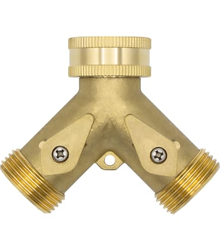 Distributore Ottone Attacchi Rapidi 3/4 Distributore A Y In Ottone Con Valvole - Per Irrigazione, 3 Attacchi Rapidi Connettori Rapidi Ottone Industriale