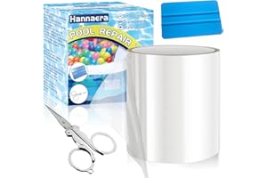 Hannaera Wasserdichtes Pool Reparaturset Klebeband 10 cm x 150 cm, Transparentes Pool Flicken, Unterwasser Selbstklebende Reparatur Klebeband für Pooloberflächen, Wasserbett & Luftmatratze und mehr