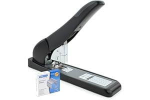 Rapesco 1551 ECO HD-210 Agrafeuse Très Grande Capacité avec 1000 Agrafes Usage Lourd de Type 923 de 15 mm, Noir