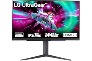 LG UltraGear™ 27GR93U-B Ecran PC Gaming 27" - dalle IPS résolution UHD 4K (3840x2160), 1ms GtG 144Hz, DisplayHDR™400, DCI-P3 95%, AMD FreeSync Premium, compatible NVIDIA G-Sync, HDMI 2.1