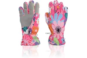 YooxArmor Guantes de Esquí para Niños,Guantes de Nieve de Invierno Impermeables para 4-8 Niños y Niñas,Guantes de Snowboard Resistentes al Viento y al Frío para Esquí y Ciclismo
