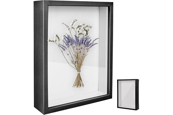 Bildram för fyllning, djup bildram för fyllning 21 x 30 cm, med transparent akrylplatta, 3D-objektram djup 3 cm, kvadratisk stereoskopisk ram, för blommor bröllopsbukett gör-det-själv