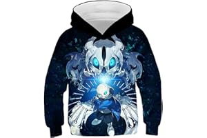 EAST-HAI-BUY Sans Undertale 3D Print Felpa con Cappuccio Bambini Fashion Ragazzi Ragazze Felpe con Cappuccio a Maniche Lunghe Felpa Casual Cosplay Jacket Pullover
