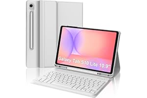 FOGARI Funda Teclado para Samsung Galaxy Tab S10 Lite 10.9"/S10 FE/S9 FE 10.9", Español Ñ Teclado Bluetooth Magnético Desmontable para Tablet Samsung S10 Lite 10.9" 2025, Gris Claro