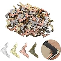 XPOOP Buch-Eckenschützer 40 Stück - Vintage Metall-Ecken Für Bücher & Alben