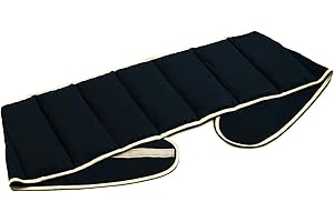 GIRAFFENLAND Faja térmica lumbar de semillas con cierre, largo aprox. 135cm, azúl oscuro. Saco térmico para la espalda. Pepitas de uva