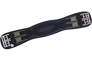 Kincade Anti-Chafe Shaped Elastic Dressage Girth, Black, 55cm/22"
