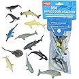 Wild Republic Mini Whale & Shark Polybag, Kids Gifts, Aquatic Toys, Educational Toys, Reusable Bag, 10 Pieces