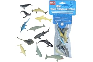 Wild Republic Polybag Mini Squalo Balena, Animali Di Plastica Squalo Balena, Dodici Specie Di Animali Della Squalo Balena, Regalo Per Bambini, Ideale Per Giochi Interattivi