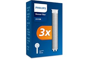 Philips Water Shower Head Replacement Filter Pack of 3, Effectively Removes Chlorine and Other Large Particles, 1 Month Filtering Time
