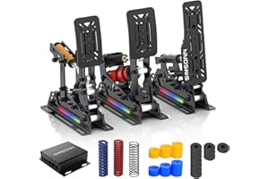 SIMSONN PRO X Ultra-Pedale, Sim-Racing-Pedale, PC-Racing-Simulator-Pedale, HE-Hydraulikpedale Unterstützt VAM und VAM Pro Haptic Pedals Reactor (PRO X Ultra-P3-H3)