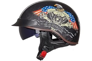 EBAYIN Casque Moto Homme Homologué Casque Bol Homologué Casque Moto Vintage Casque Jet pour Moto Casque Scooter Homme ECE Homologué Pilote Jet Casque Personnalité Casque de Moto
