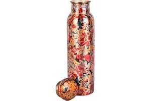 Zap Impex Travellers Butelka z czystej miedzi Projekt graficzny dla ajurwedyjskich korzyści Butelka na wodę bez uszczelki