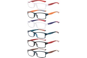 Eyglajdd Lot de 6 Lunettes de Lecture Anti Lumière Bleue Sportive Ultra Légère Hommes Femmes Pour Ordinateur Livre Travail