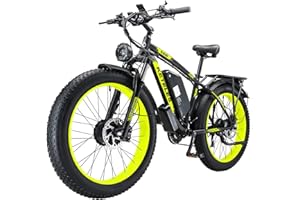 BEWELL KETELES K800 Dual Motors E-bikes for Men, 26" Fat Tyre Electric Bike 23Ah Removable Lithium Battery Max 100KM Shimano 21-Speeds Mountain Bike for Commuting Off-Road Beach Snow (UK Warehouse)