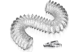 Hon&Guan Abluftschlauch Ø 200mm Alu Flex-Rohr Länge 5M mit 2 Schlauchschellen, Hitzebeständiger Schlauch Aluminium Abluftrohr Flexschlauch für Wäschetrockner, Abzugshaube, Rohrventilator. Klimaanlagen