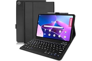 YEEGNAR Funda Teclado Español Ñ para Tableta M10 Plus 3rd Gen 10.6'' 2022, TB-125FU / TB-128FU / TB-128XU Slim Cubierta Protectora con Inalámbrico Magnético Desmontable Teclado Negro