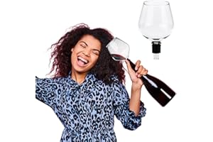 Bada Bing Nasadka na butelki wina ze szkła z uszczelką silikonową, nakładka na kieliszek do wina, stylowa butelka do picia, 79