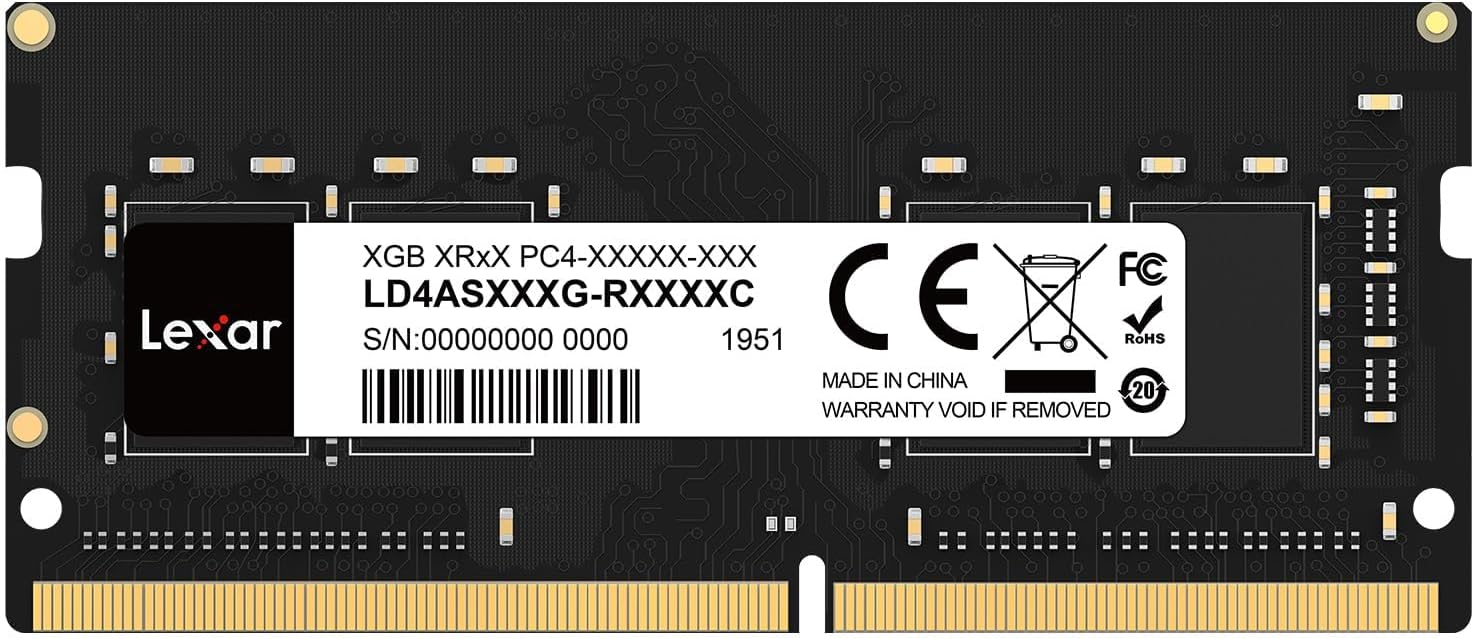 Lexar SODIMM 8GB DDR4 RAM 3200 MHz, 260-Pin DDR4 SODIMM Laptop Memory Ram, High-Performance SO-DIMM Memory Module Upgrade, Laptop/Notebook Computer Memory, CL22-22-22-52 1.2V