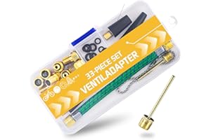 DOTTALL Adaptateur de Pompe à Vélo 33 pcs, Embout Gonflage Velo DV AV SV Adaptateur de Valve Adaptateur de Valve, Adaptateur d'aiguille de Pompe à Bille/Pompe à Air/Adaptateur de Compresseur
