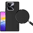 FabeKee Back Cover Case Compatible for vivo Y37 Pro (Textured Grip Design | Camera Protetion | Slim and Light Weight | Soft Touch and Feel | Black) (vivo Y37 Pro)