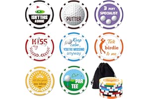 Namalu 8 Pezzi Regali Divertenti per Il Golf Segnapalline da Golf Edizione Fiches da Poker Accessori da Uomo per Il Putting Bad Putter Originale Natale, Festa del papà