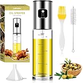 edihome, Spruzzino Olio per Friggitrice Aria, Spruzzatore Salvagoccia, 100 ml, Spray Nebulizzatore, Oliera in Vetro e Acciaio