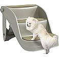 PawHut Foldable Pet Stairs 3 Steps with Non-slip Mats for Small Dogs, Grey