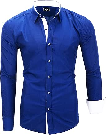 Kayhan Twoface Herren Hemden Herren Hemd Slim Fit Herrenhemden Langarm Hemden Manner Freizeit Hemd Business S 6xl Amazon De Bekleidung