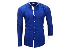 Kayhan Chemisette Homme Chemise Slim Fit Repassage Facile Coton, Manches Longues Modell London S-6XL
