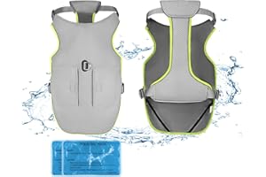 PAWTASY Kühlweste Hund mit 2 Gel-Eisbeutel Hundekühlwesten Reflektierende und Atmungsaktive Kühlmantel Kühljacke für Große Hunde kühlhalsband kühlung Sonnenschutz Sommer Grau XXL