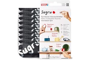 tesa® Sugru uniwersalny klej formowalny – wszechstronna silikonowa guma do napraw, klejenia i mocowania bez wiercenia – ośmiopak, 8 x 3,5 g, kolor: czarny