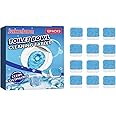 TERRIFI 12 Pack Automatic Toilet Bowl Cleaner Tablets, Bathroom Toilet Tank Cleaner, Deodorizing and Cleaning Tablets for Long-Lasting Freshness and Hygiene