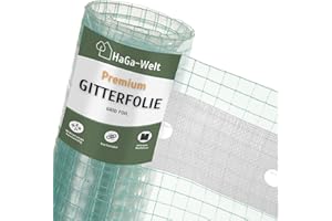 HaGa Gitterfolie 4m Breite in transparent – Extrastarke Folie für Gewächshaus klein & groß – als Gewächshausfolie & Winterschutz (Meterware)