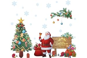 Kesote Christmas Wall Decoration Christmas Decoration for Home, Santa Claus Wall Stickers, Children's Room DIY Wall Art, Approx. 45 x 60 cm