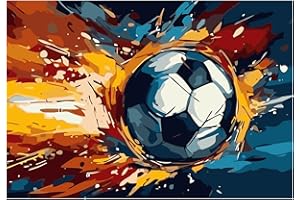 MANDUN ART Fußball Malen nach Zahlen, Malen nach Zahlen Erwachsene, Paint by Numbers Adult, DIY Handgemalt Ölgemälde für Home Décor Geschenk 40x50cm