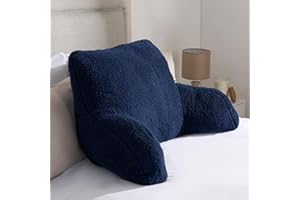OHS Cuddle Cushion for Adults Navy Blue, Super Soft Teddy Reading Pillows Cosy Supportive Post Surgery Snuggle Pillow for Adults Gaming Pillow for Bed, 100 x 60cm