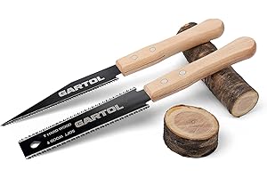 GARTOL 2-Piece Japanese Hand Saw Set, 6-Inch Flush Cut & Double-Edged Ryoba Saw, Precision Woodworking Tools, SK5 Flexible & Wooden Handle for DIY, Woodworking, Furniture Making & Carpentry