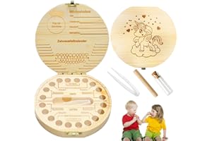 SPERMUOY Caja para Dientes Bebé Dientes Caja,Caja de Dientes de Madera,Caja para Guardar Dientes Caja de Dientes de Leche,Caja de Madera Para Guardar Dientes